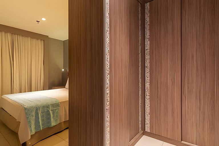 Flat de luxo - Brisas do lago + garagem.