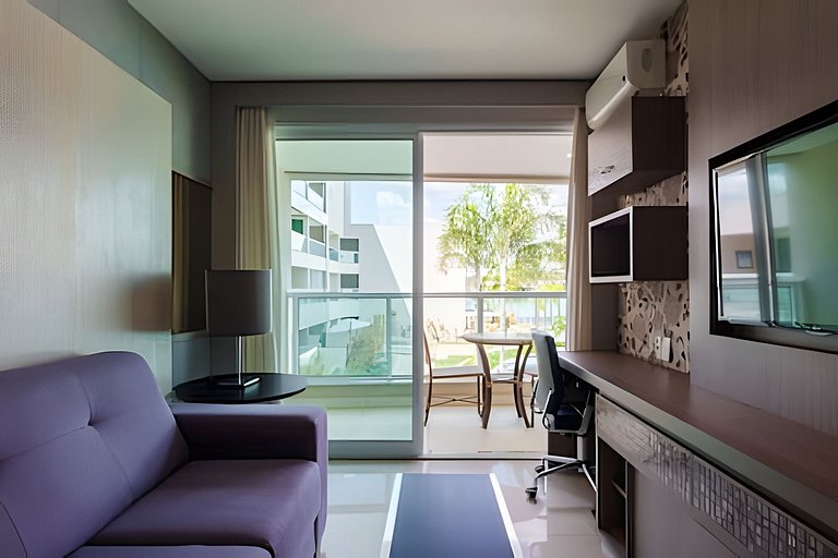 Flat de luxo com vista pro lago