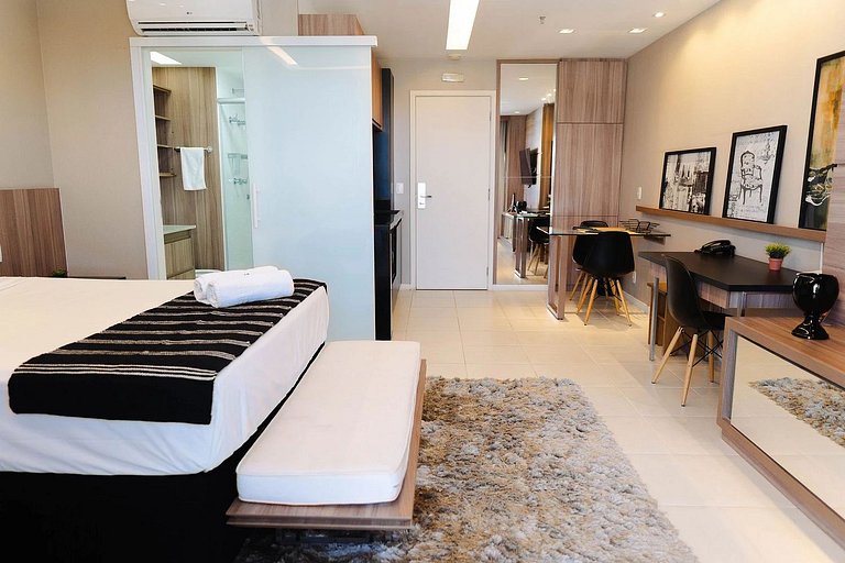 Flat hotel vision de luxo 13º + garagem.