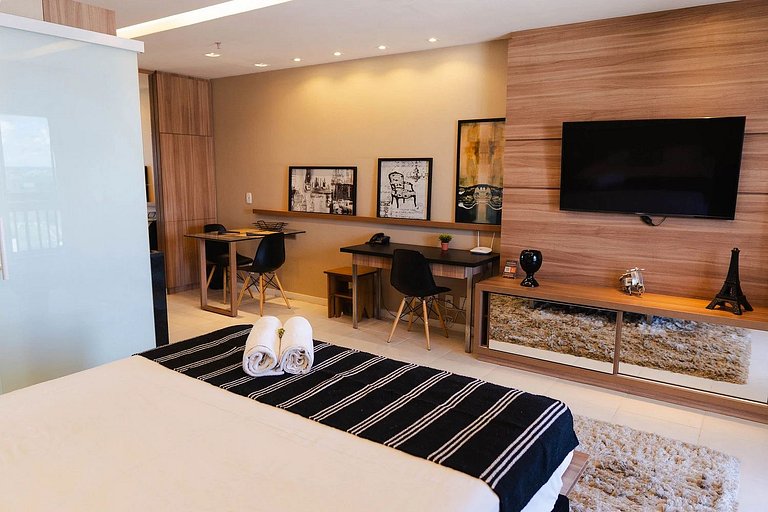Flat hotel vision de luxo 13º + garagem.
