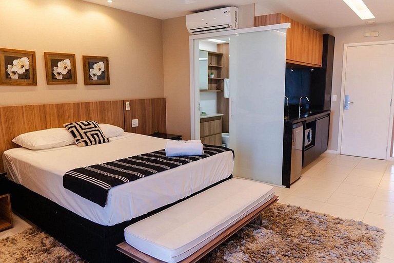 Flat hotel vision de luxo 13º + garagem.