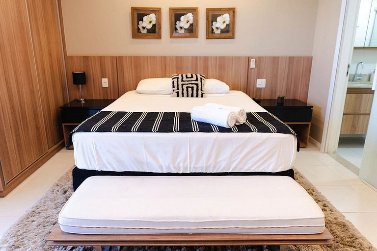 Flat hotel vision de luxo 13º + garagem.