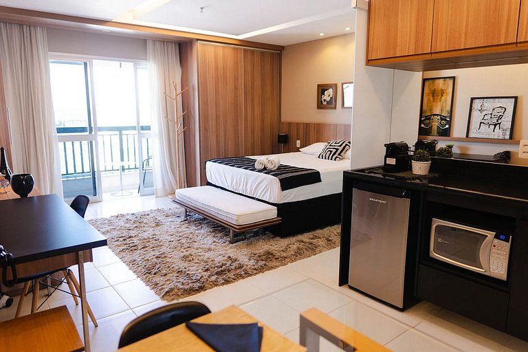 Flat hotel vision de luxo 13º + garagem.